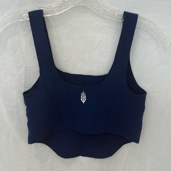 Free People movement scuba sports bra size XS/ small navy blue  NWOT - Picture 1 of 4